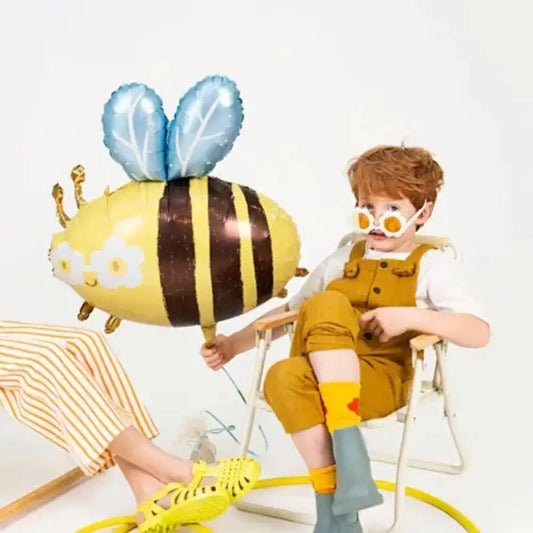 Metallic Bee Balloon 63.5x72 cm - Mixed Colors, Suitable for Air and Helium