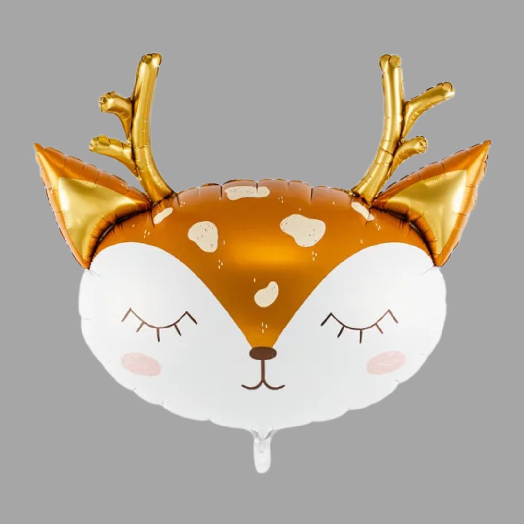 Deer Foil Balloon 73x64 cm - Mixed Colors, Suitable for Air and Helium
