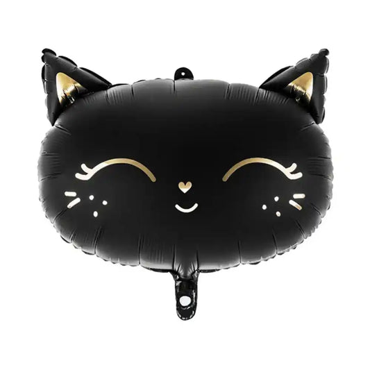 Globo Metálico Gato Negro 48x36 cm con acabado Mate - Apto para Aire y Helio