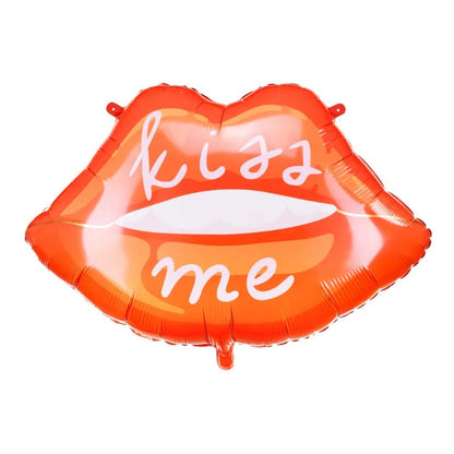 Globo Metálico Labios 73x48 cm - Colores Mixtos, Apto para Aire y Helio
