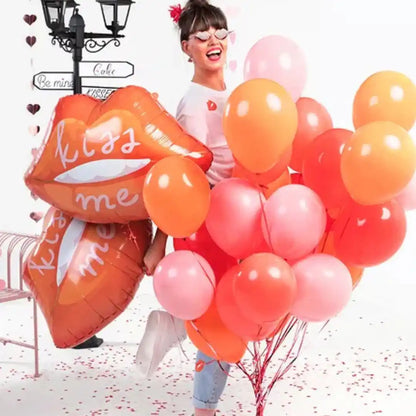 Globo Metálico Labios 73x48 cm - Colores Mixtos, Apto para Aire y Helio - Narosa Sweet Party Barcelona