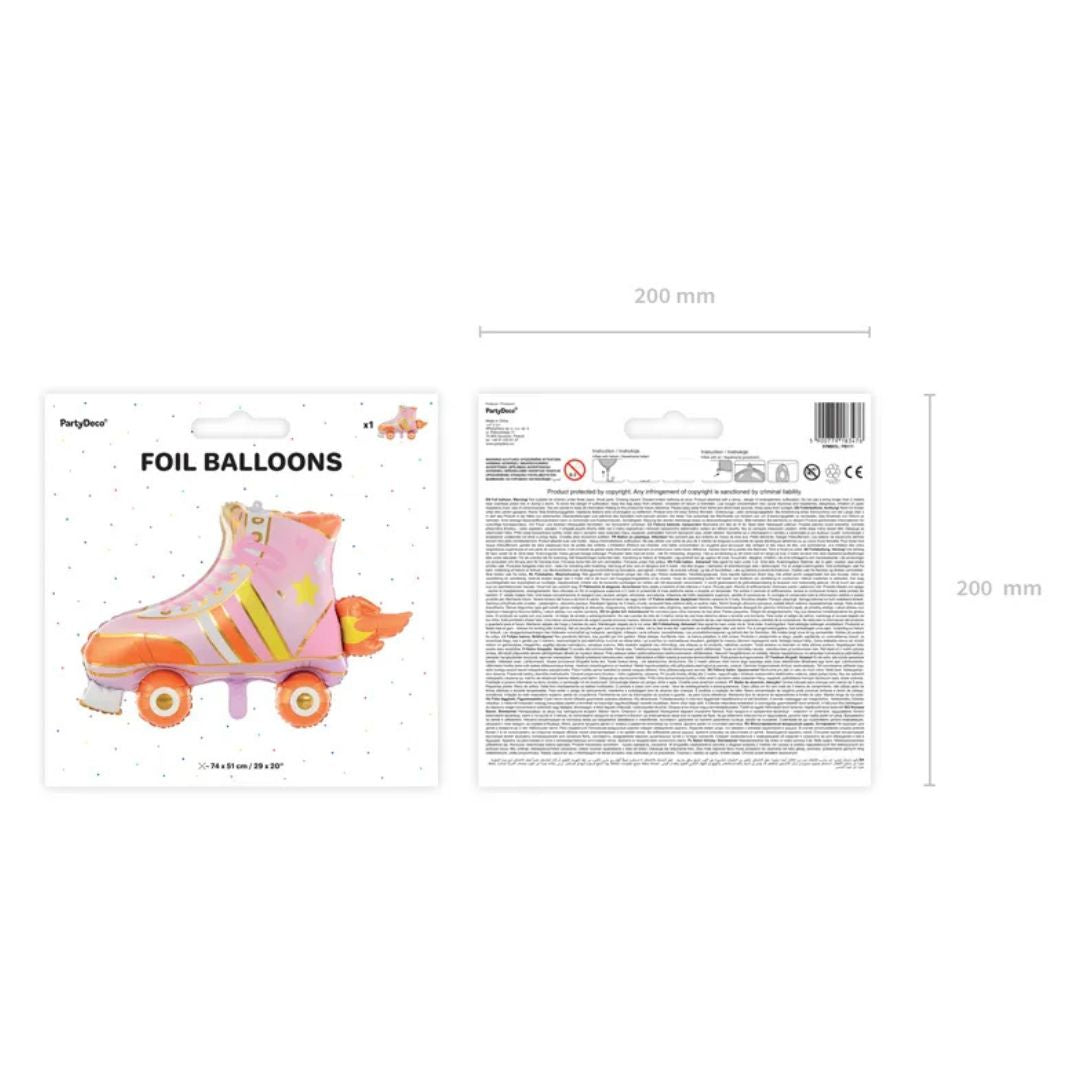 Metallic Roller Skate Balloon 74x51 cm - Mixed Colors, Glossy