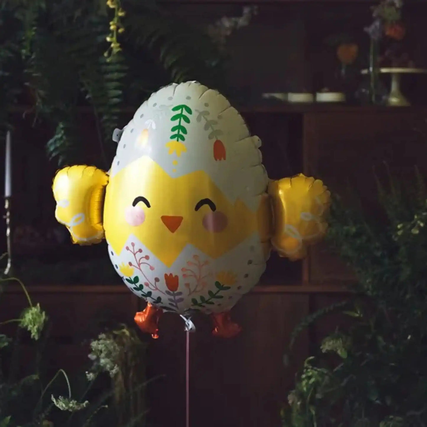 Globo Metálico Pollito en Huevo - 78.5x64.5 cm, Apto para Helio o Aire - Narosa Sweet Party Barcelona