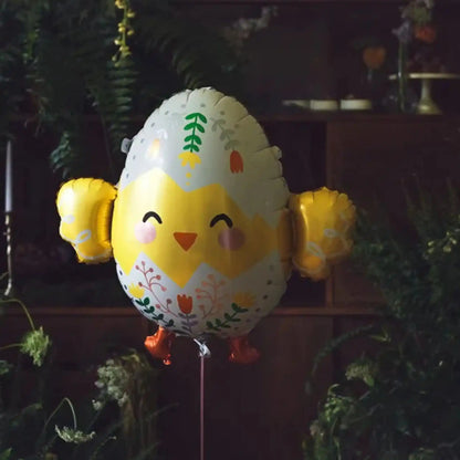Globo Metálico Pollito en Huevo - 78.5x64.5 cm, Apto para Helio o Aire - Narosa Sweet Party Barcelona