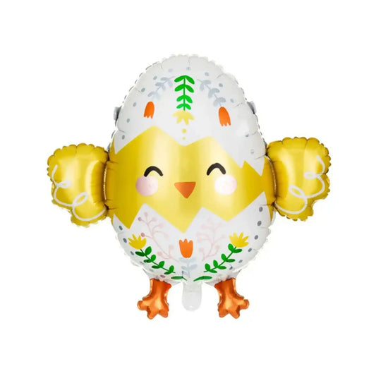 Globo Metálico Pollito en Huevo - 78.5x64.5 cm, Apto para Helio o Aire - Narosa Sweet Party Barcelona