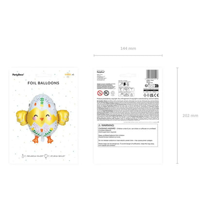 Globo Metálico Pollito en Huevo - 78.5x64.5 cm, Apto para Helio o Aire - Narosa Sweet Party Barcelona