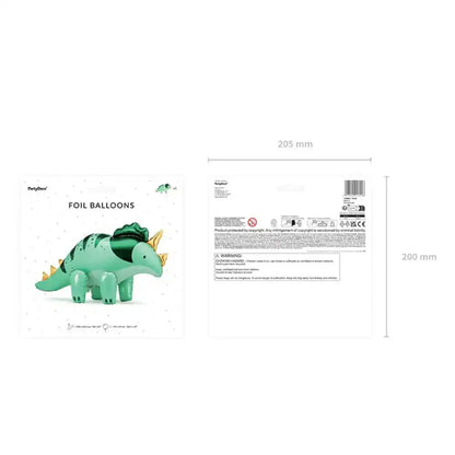 Globo Triceratops Verde 93x49 cm de Pie  -Sin Helio