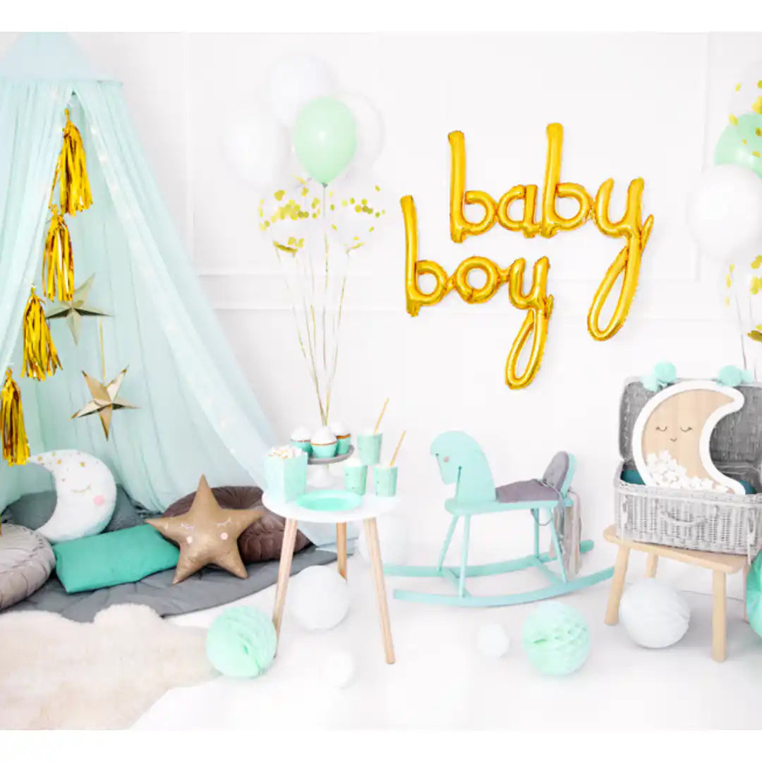 Globo de Aluminio "Bebé" Dorado 73,5x75,5 cm – Ideal Baby Shower - Narosa Sweet Party Barcelona
