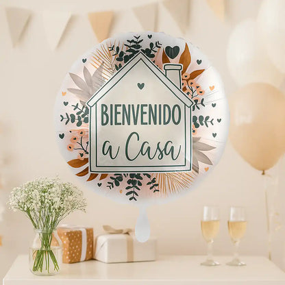 Globo Foil Bienvenido a Casa – Heartly Home 45 cm - Narosa Sweet Party Barcelona