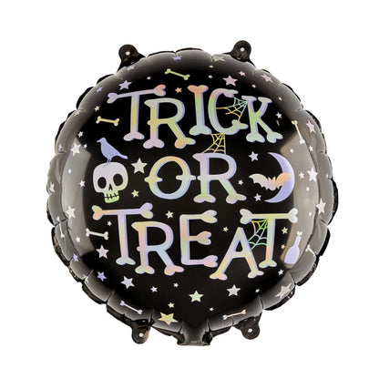 Globo redondo Halloween con texto Truco o Trato