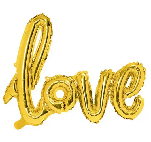Globo Metalizado Love Dorado 73x59 cm | Apto Aire - Narosa Sweet Party Barcelona