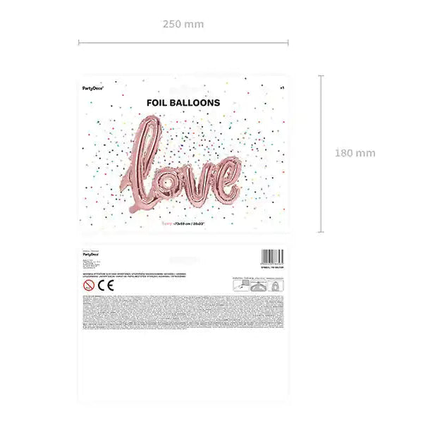 Globo Metalizado Love Rosa Gold 73x59 cm | Apto Solo Aire - Narosa Sweet Party Barcelona