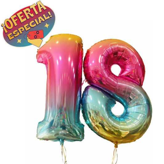 Globos Número Helio 72 cm – Bouquet Simple Metalizado - NAROSA SWEET PARTY