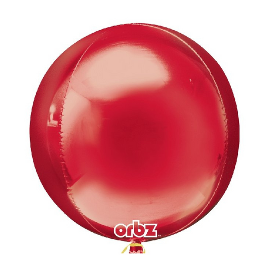 Globo foil ORBZ rojo redondo inflado de 38x40 cm