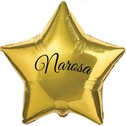 Globo Helio Personalizado con Nombre o Mensaje - Globo Forma de Corazón o Estrella