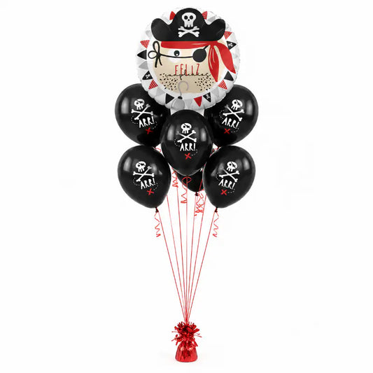 Bouquet Fiesta Pirata - 2 Diseños de globos con Helio - Narosa Sweet Party Barcelona