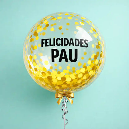 Globo Bubble Confeti Mix 61 cm | 4 Colores | Apto Aire y Helio - Narosa Sweet Party Barcelona