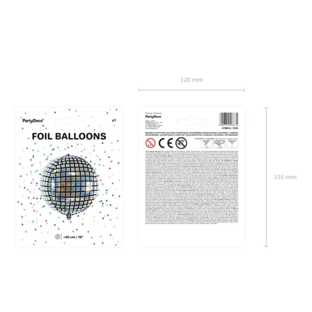 Disco Ball Foil Balloon 40cm – Holographic Effect
