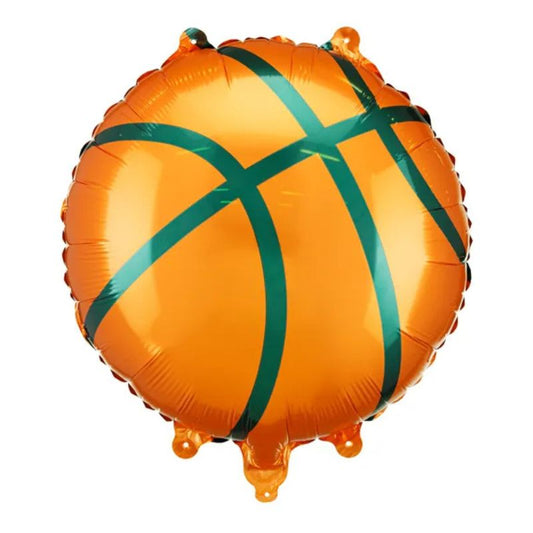Globo foil con forma de balón de baloncesto inflado