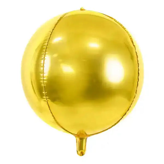 Globo Metálico Redondo Dorado 50x40 cm | Apto Aire y Helio - Narosa Sweet Party Barcelona