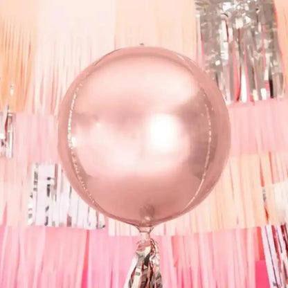 Globo Metálico Redondo Rosa Gold 50x40 cm | Apto Aire y Helio - Narosa Sweet Party Barcelona