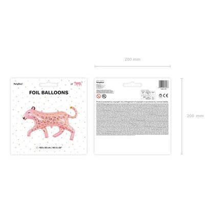 Pink Leopard Foil Balloon 103x60 cm – Gold and Shiny