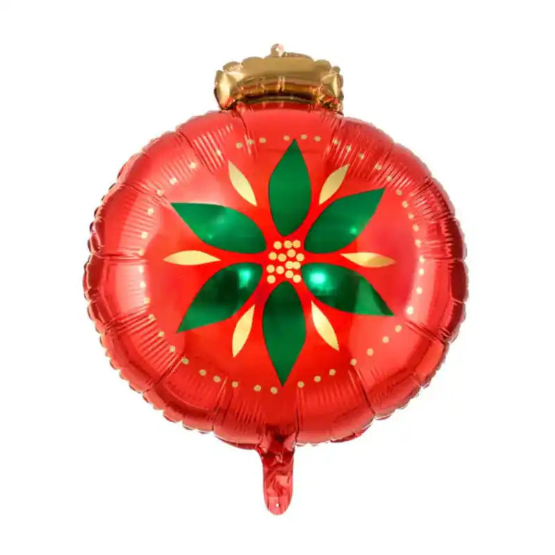 Globo de aluminio mate en forma de Bola de Navidad roja de 45 cm.
