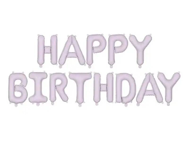Globo Aluminio Happy Birthday Lila 340x35 cm | Apto Aire - Narosa Sweet Party Barcelona