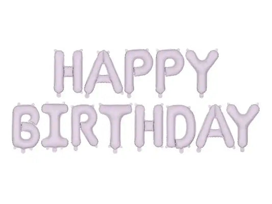 Globo Aluminio Happy Birthday Lila 340x35 cm | Apto Aire - Narosa Sweet Party Barcelona