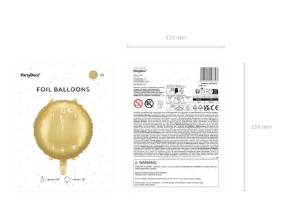 Globo de Aluminio Reloj Dorado, 45 cm - Narosa Sweet Party Barcelona