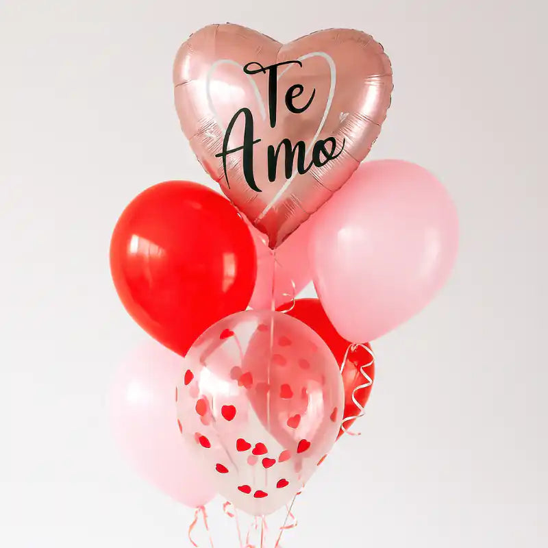 Globo de aluminio corazón “Te Amo” rosa gold 43 cm - Narosa Sweet Party Barcelona
