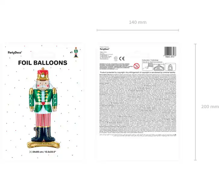 Globo de Foil de Cascanueces - 34 x 85 cm - Narosa Sweet Party Barcelona