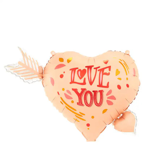 Globo Foil Corazón con Flecha 69x54 cm – I Love You - Narosa Sweet Party Barcelona