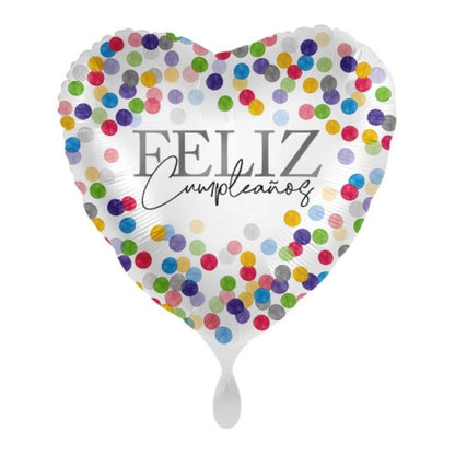 Globo Foil Confetti Birthday 45 cm – Apto para Aire o Helio