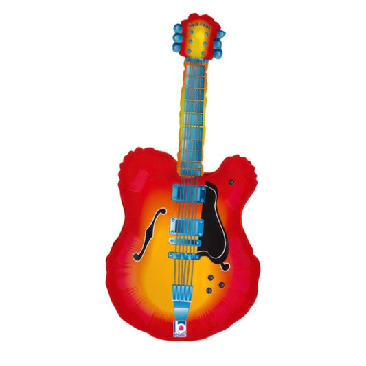 Globo Foil Guitarra Eléctrica Roja 89 cm – Apto para Aire o Helio
