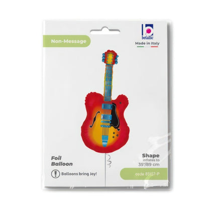 Globo Foil Guitarra Eléctrica Roja 89 cm – Apto para Aire o Helio