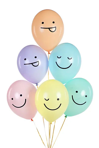 Globos 30 cm - Caras Mix (6 uds.)