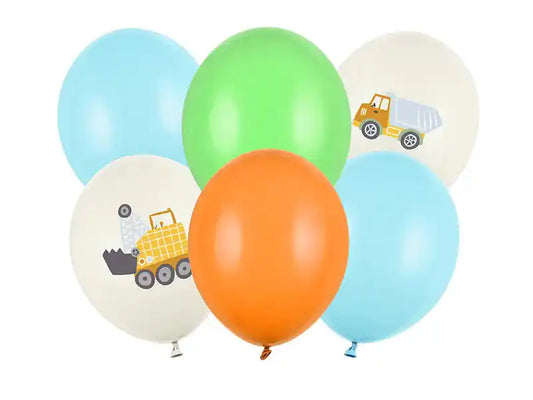 Globos Biodegradable Vehículos de Construcción Color Pastel - Narosa Sweet Party Barcelona