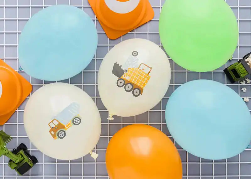 Globos Biodegradable Vehículos de Construcción Color Pastel - Narosa Sweet Party Barcelona