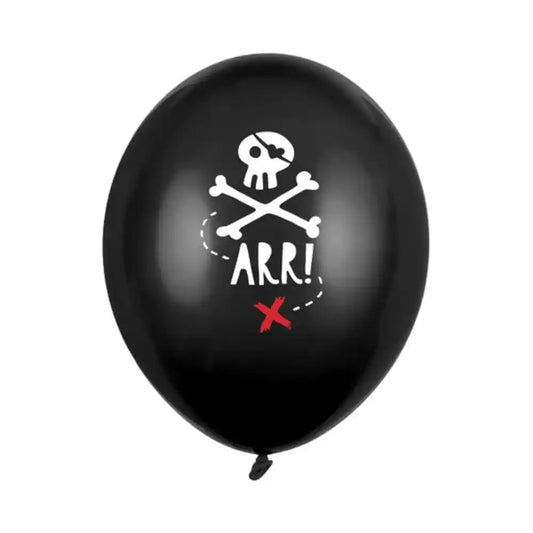Globos Biodegradables Fiesta Pirata Negro Pastel 30 cm - Pack de 6