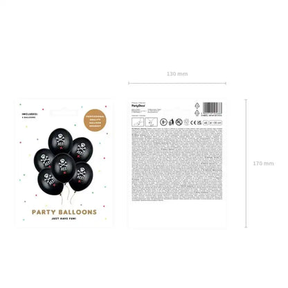 Globos Biodegradables Fiesta Pirata Negro Pastel 30 cm - Pack de 6 - Narosa Sweet Party Barcelona