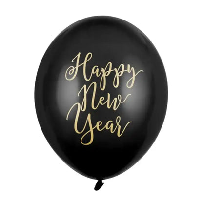 Globos Biodegradables Happy New Year Negro Pastel 30 cm - Pack de 6 - Narosa Sweet Party Barcelona