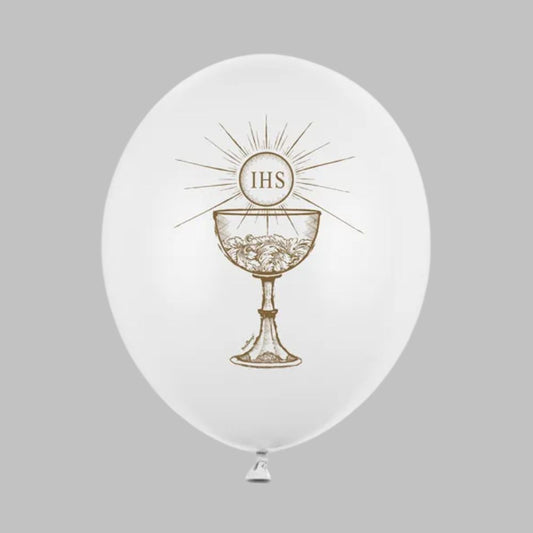 IHS Metallic White Biodegradable Balloons 30cm - Pack of 6