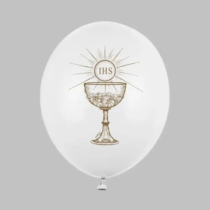 Globos Biodegradables IHS Blanco Metálico 30 cm - Pack de 6 - Narosa Sweet Party Barcelona