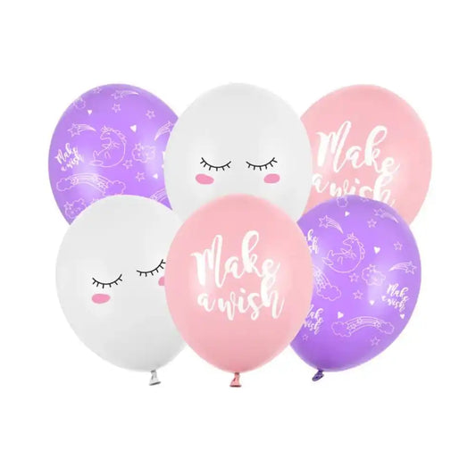 Globos Biodegradables Unicornio 30 cm - Pack de 6, Colores y Diseños Variados - Narosa Sweet Party Barcelona