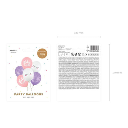 Globus Biodegradables Unicorn 30 cm - Pack de 6, Colors i Dissenys Variats