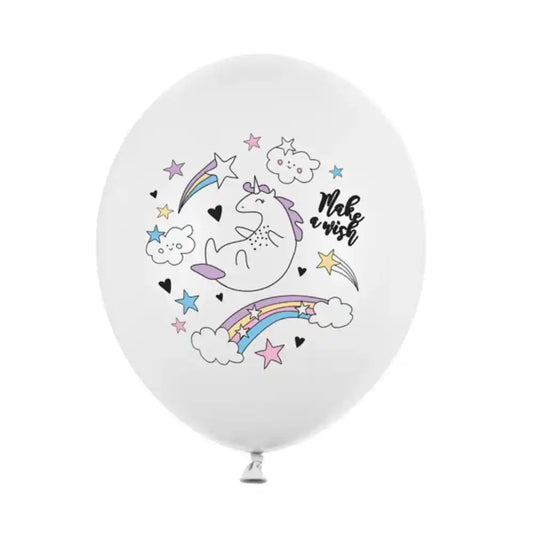 Globos Biodegradables Unicornio Blanco Pastel 30 cm - Pack de 6 - Narosa Sweet Party Barcelona