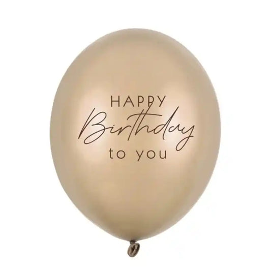Globos Happy Birthday metalizado oro frío 30 cm