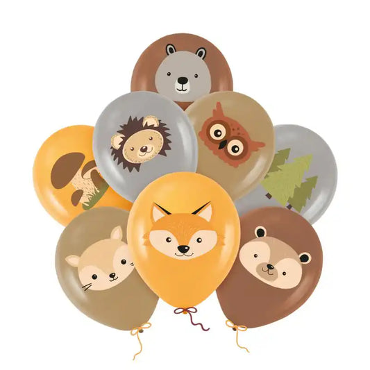 Globos látex amigos del bosque 30 cm fiesta infantil