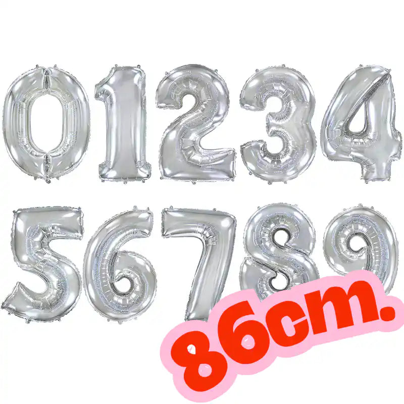 Globus foil número 86 cm (0–9) – Daurat, rosa gold o platejat